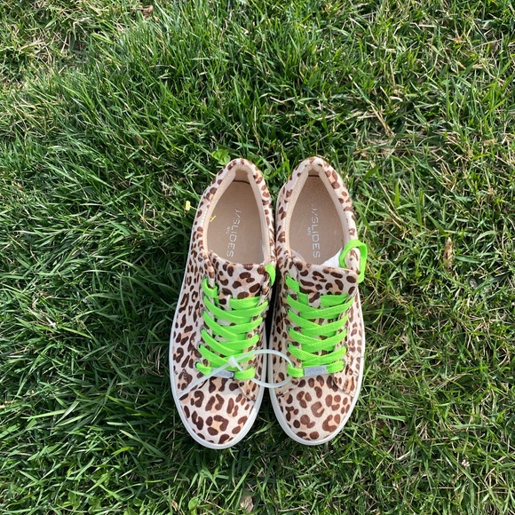 Jslide NYC NEON HIPPIE CALF SKIN WEDGE SNEAKERS SIZE 7New - Picture 7 of 10